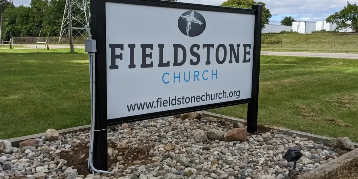 Fieldstone Church Sign